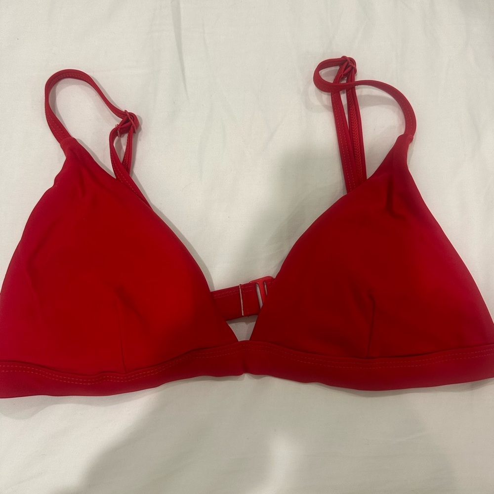 Red Triangle Bikini Top